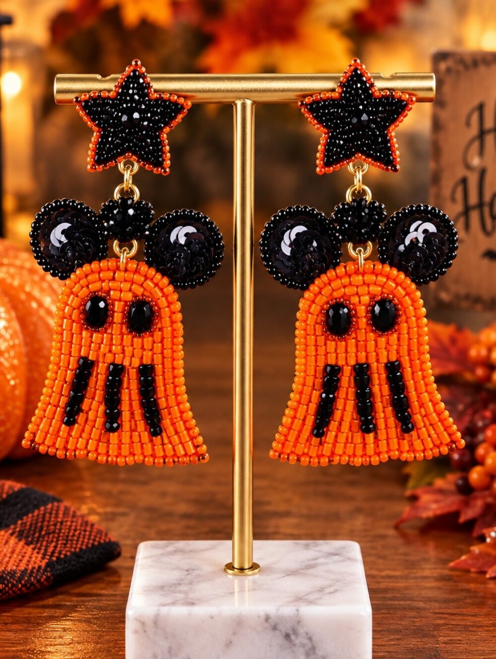 Halloween Beaded Earrings